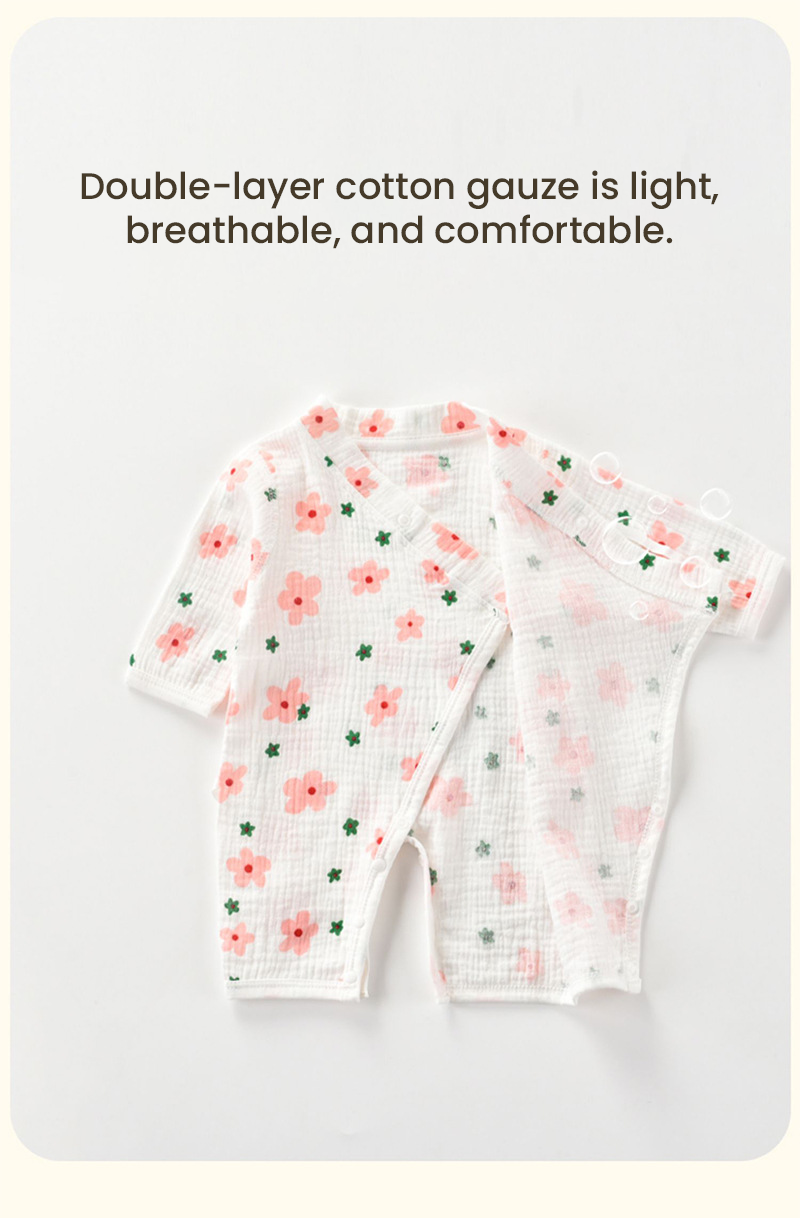 Muslin double layer gauze hygroscopic kimono Jumpsuit