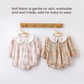 Floral organic cotton long sleeved girl romper