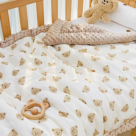 ZidSoft 100% Cotton Quilt Blanket with Mink Dots