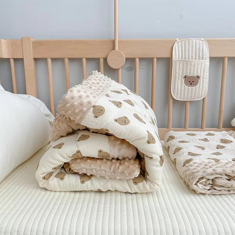 ZidSoft 100% Cotton Quilt Blanket with Mink Dots