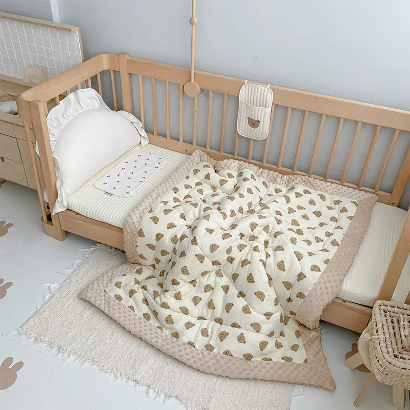 ZidSoft 100% Cotton Quilt Blanket with Mink Dots