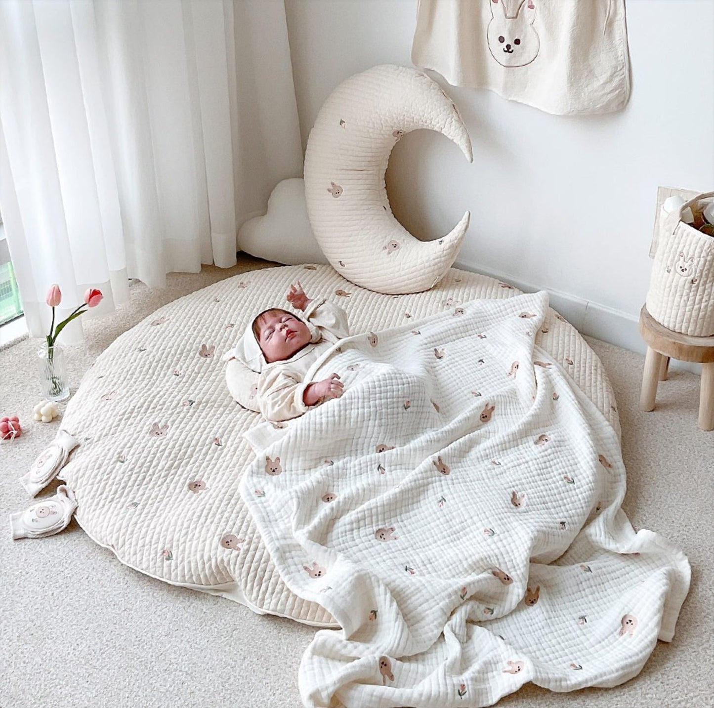 Embroidered Zidplay 100% cotton Crawling Mat