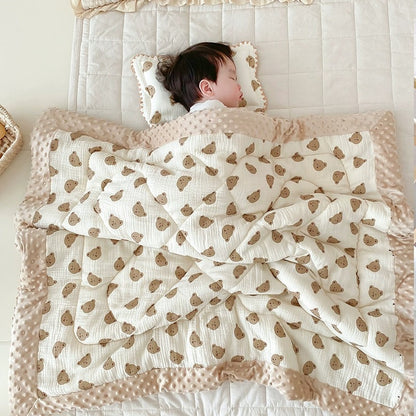 ZidSoft 100% Cotton Quilt Blanket with Mink Dots