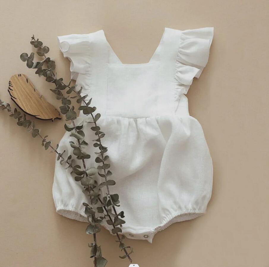 Zidkhadi Cotton Linen Flare sleeves Romper