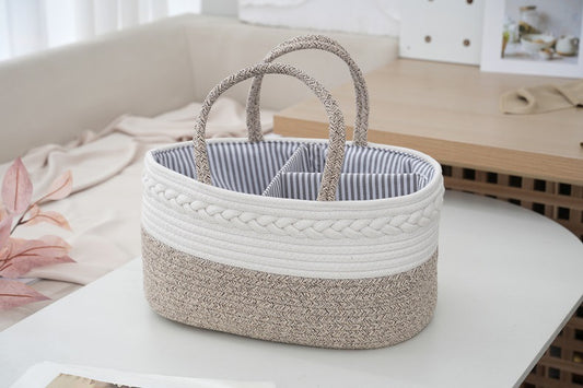 Diaper Basket ZidBraid Hand-woven Cotton Caddy