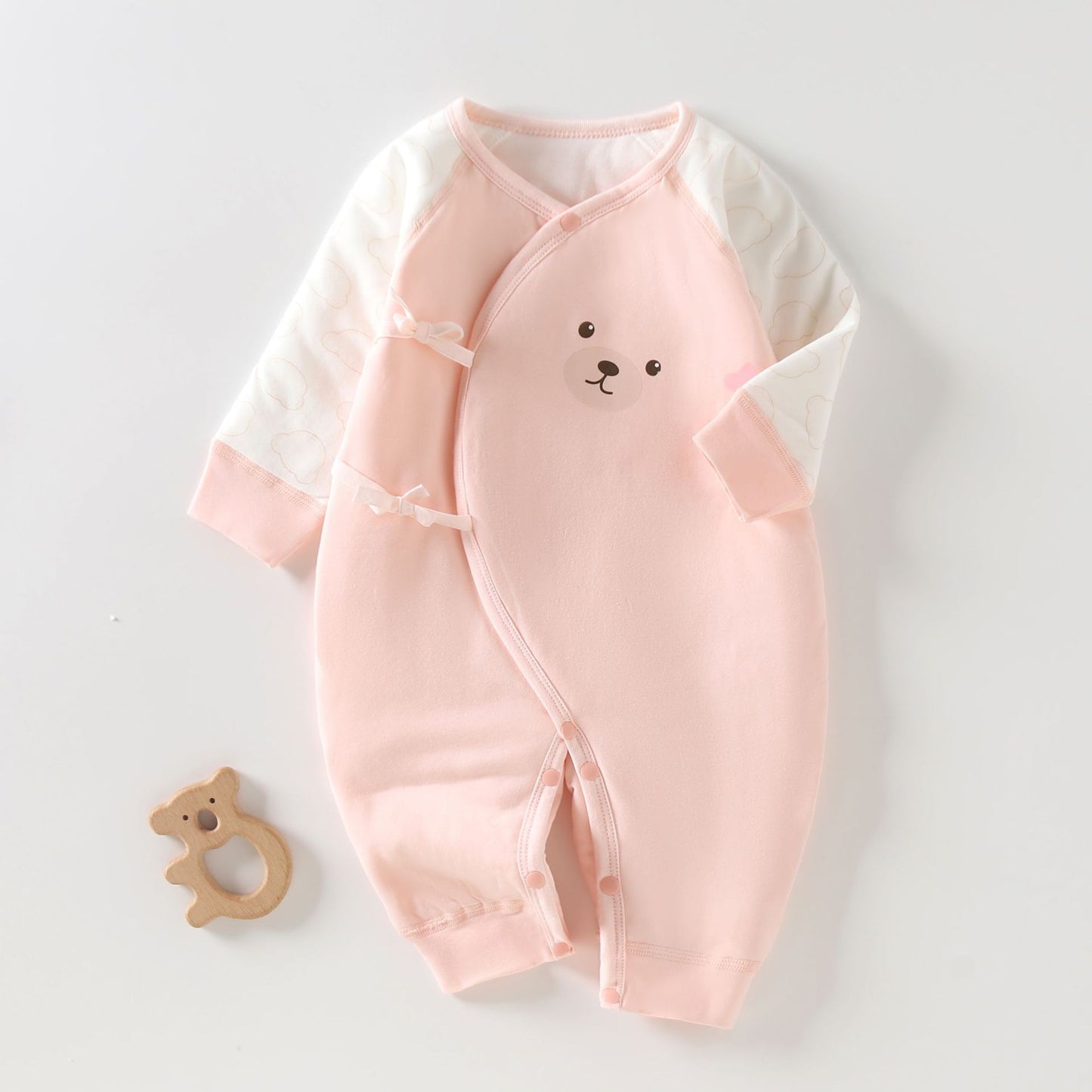 Organic cotton lace up robe jumpsuit