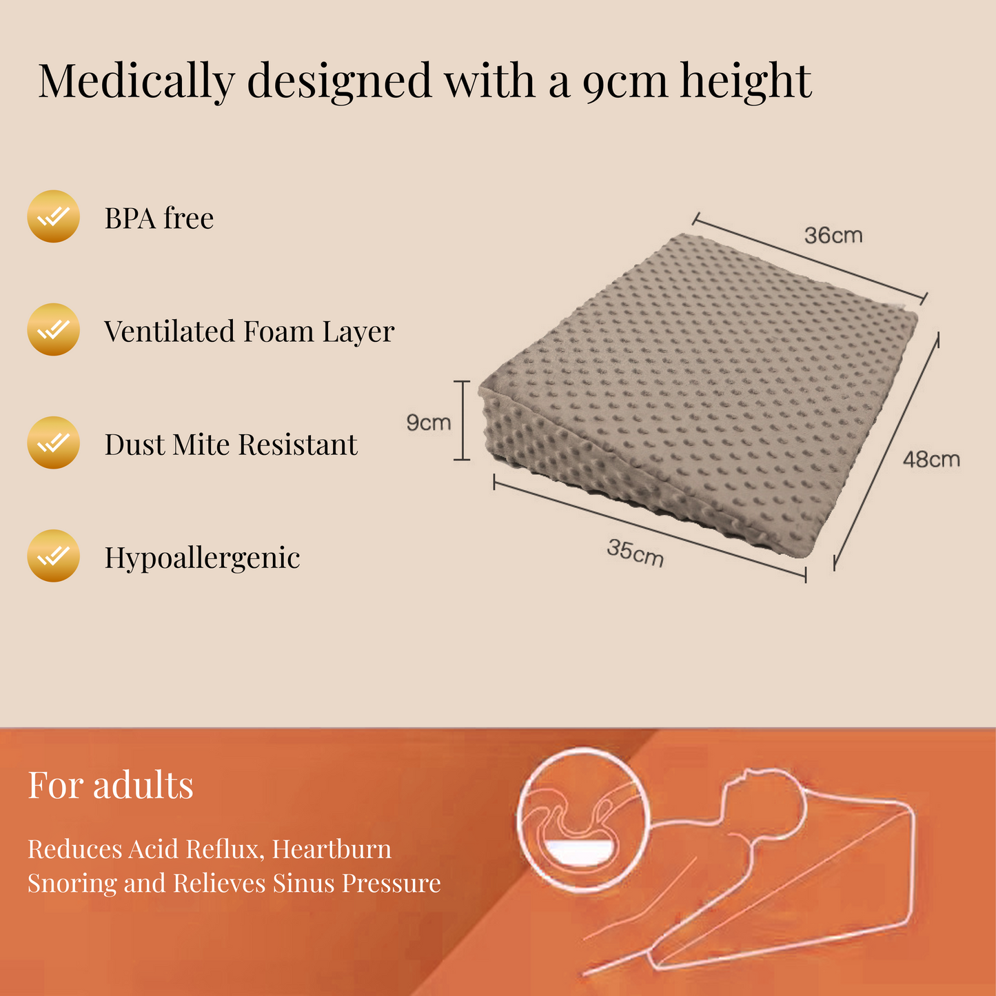 Multipurpose Pregnancy & Baby Anti-Spitting Wedge memory foam Pillow
