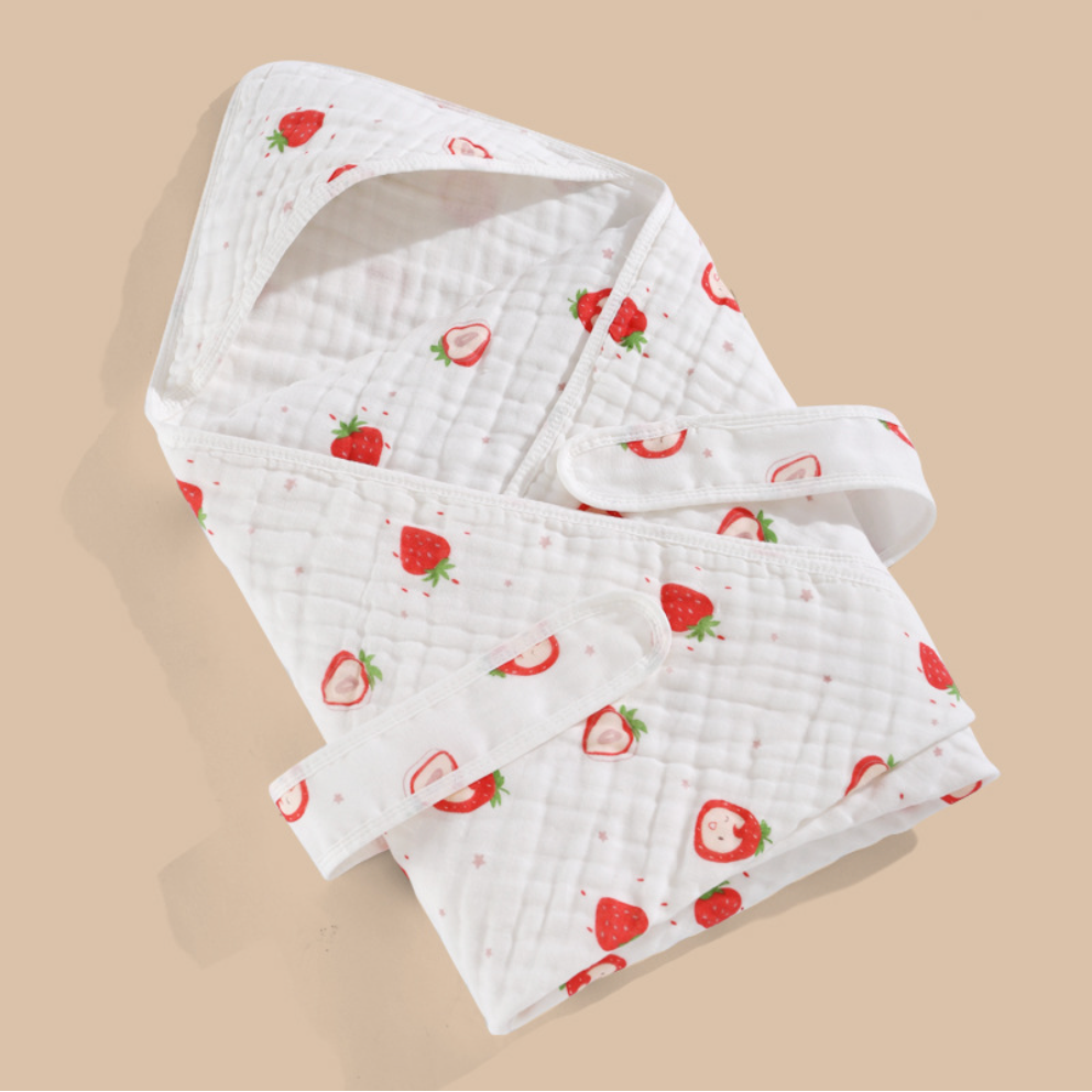 Six-Layer Gauze Belted Towel with hood