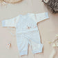 Organic cotton lace up robe jumpsuit